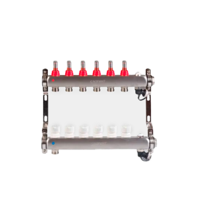 Коллектор для теплого пола ДУ25, ВР1"х 7 контуров НР 3/4" (8527)