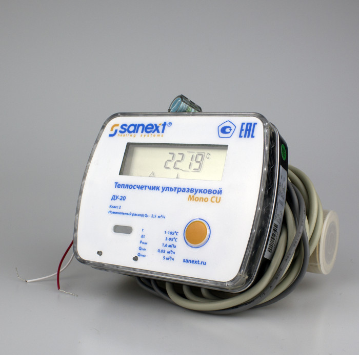 Теплосчетчик ультразвуковой SANEXT Mono CU Ду 20 мм 2,5  м3/ч обратный M-BUS (5757)