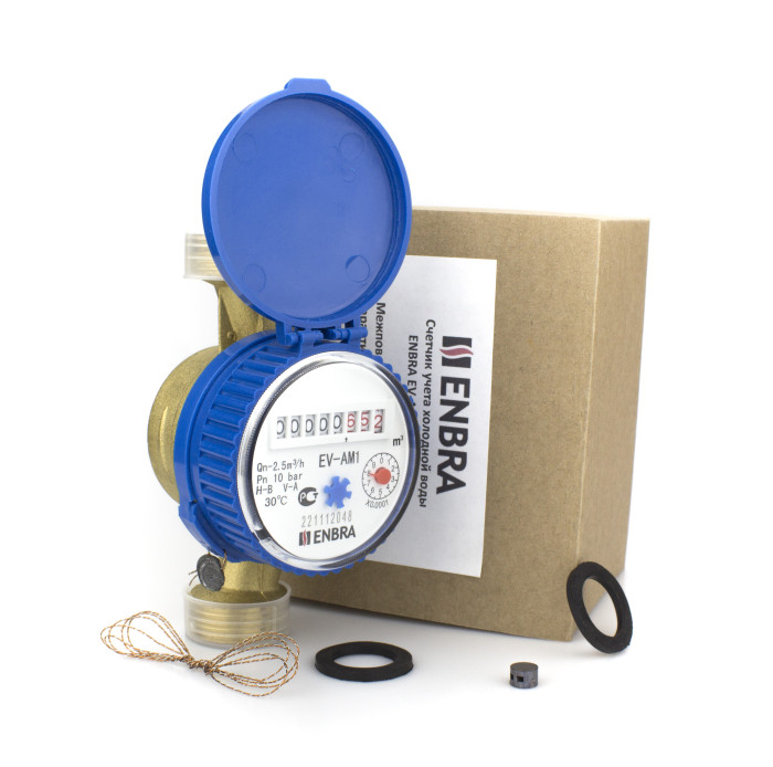 Счетчик холодной воды с защитной крышкой Enbra EV-AM 130мм ДУ20 