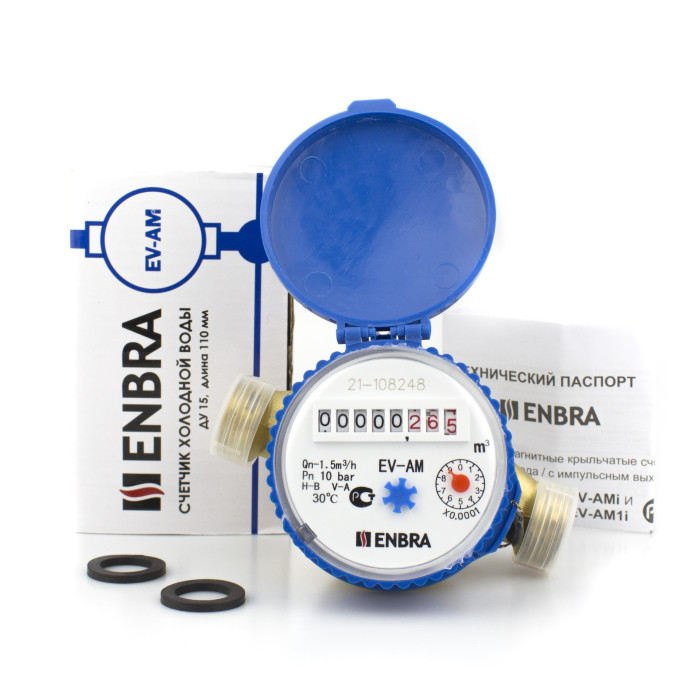 Счетчик холодной воды с защитной крышкой Enbra EV-AM 110мм