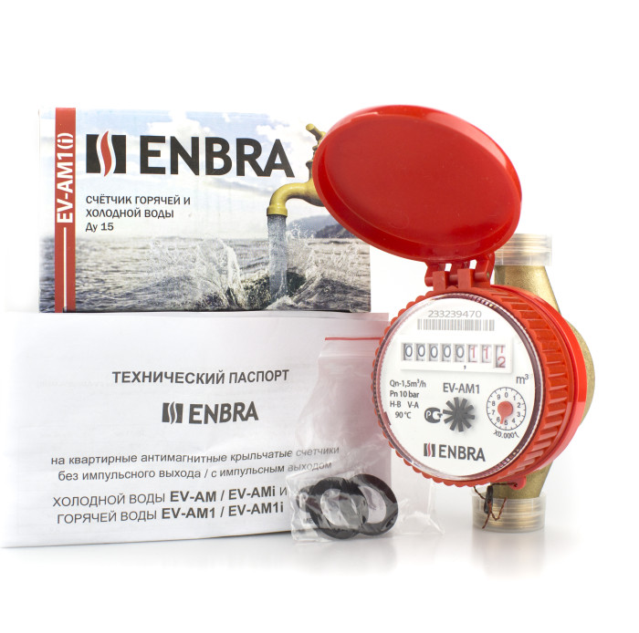 Счетчик горячей воды с защитной крышкой Enbra EV-AM1 110мм