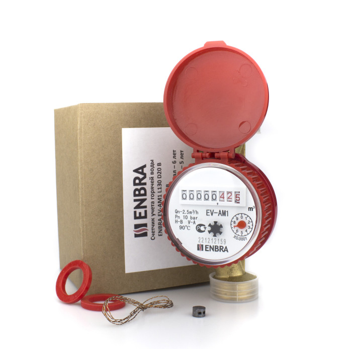 Счетчик холодной воды с защитной крышкой Enbra EV-AM 130мм ДУ20 